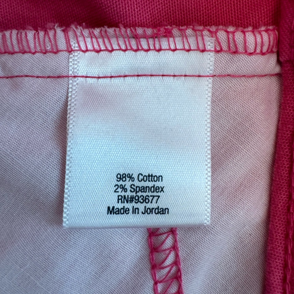 Hot Pink Barbie Preppy Chinos Cotton Spandex Capris Summer Colorful Pants Size 8 - Picture 5 of 8
